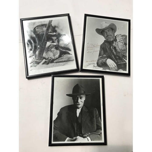 283 - Three autographed photographs of famous actors, including Richard Farnsworth 'The Grey Fox', Bill Jo... 