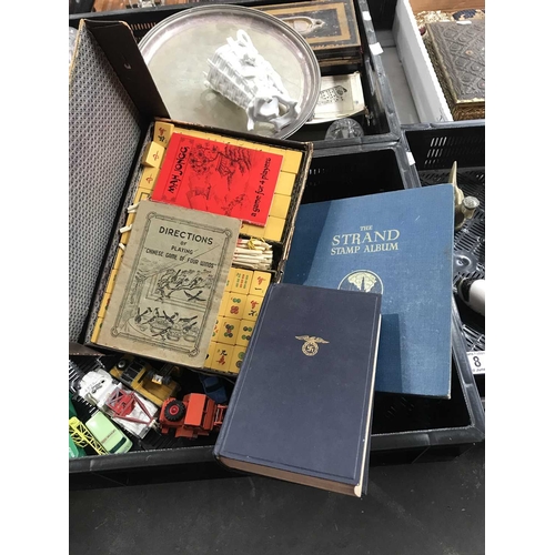 302 - A Mahjong set together with Mein Kampf 1933 edition and a world stamp album (3)