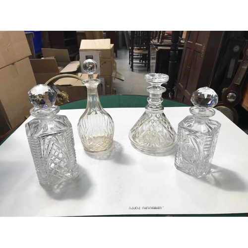 377 - Four cut glass spirit decanters (4)