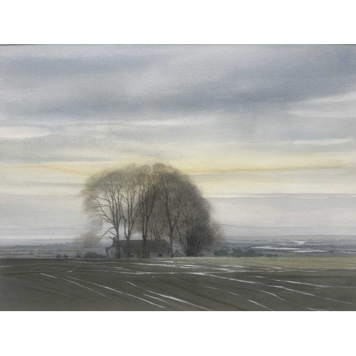 434 - Martin Caulkin (British, 1945), Winter, Lalu Farm, Bredon Hill, signed l.r., titled verso, watercolo... 