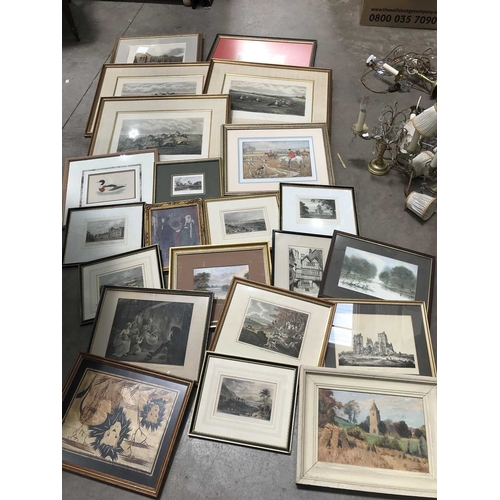 440 - Assorted furnishing pictures, to include 19th Century bookplates, sporting prints, illustrations etc... 