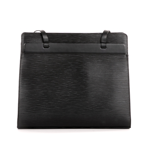 Louis Vuitton, a black epi Croisette PM handbag, designed with a