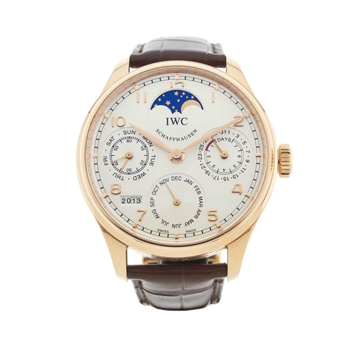 IWC an 18ct gold rose gold Portugieser Perpetual Calendar wrist