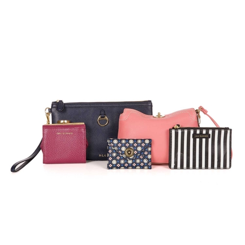 A selection of five designer purses and pouches, to include a small