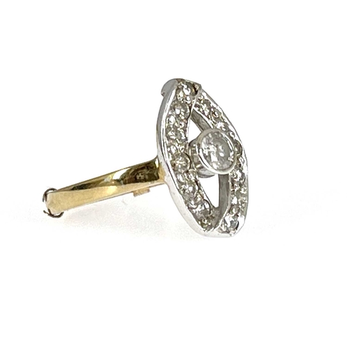 6 - A 9ct gold diamond dress ring, ring size P, 4g