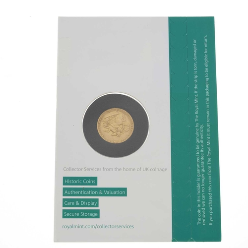 74 - George III, an 1820 gold full sovereign coin, with Royal Mint sealed coin holder, 7.9g