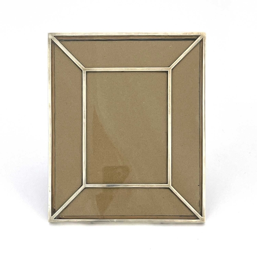 79 - A Geoge V silver photo frame, Elkington and Co., London 1914, rectangular with leaded type paned bor... 