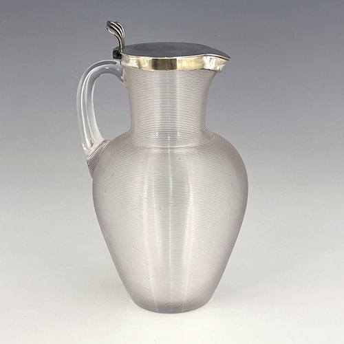 91 - An Aesthetic Movement silver plate mounted glass claret jug, Richardson, Stourbridge circa 1870, sho... 