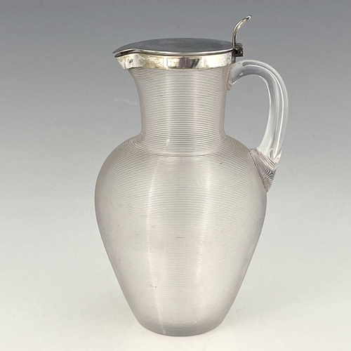 91 - An Aesthetic Movement silver plate mounted glass claret jug, Richardson, Stourbridge circa 1870, sho... 