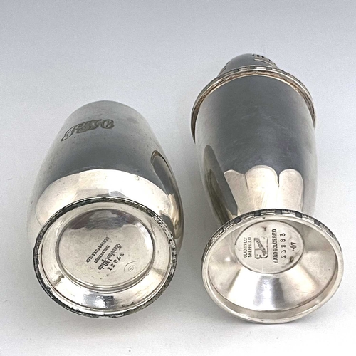 124 - Two Art Deco silver plated sugar shakers, Elkington and Co., Cardinal Plate, and Gladwin, Embassy, c... 