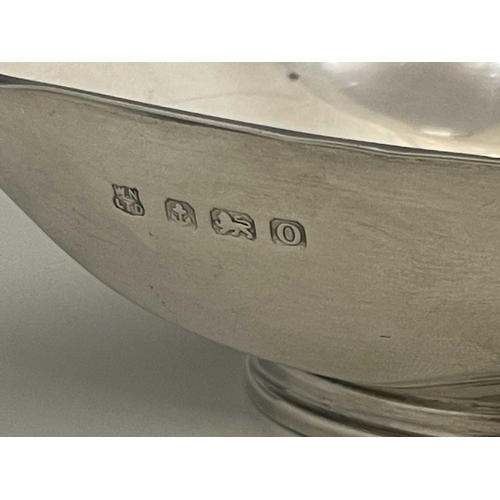 128 - An Art Deco silver dish, William Neale, Birmingham 1938, lozenge shaped twin handled shallow boat fo... 