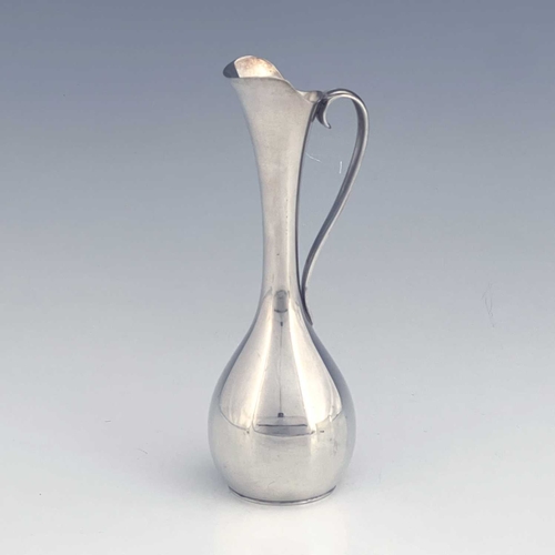 132 - Jorgen Steffensen, a Danish Modernist silver plated vase, circa 1960, of single handled jug form, bu... 