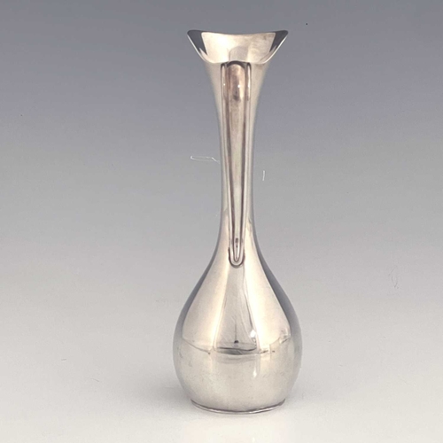 132 - Jorgen Steffensen, a Danish Modernist silver plated vase, circa 1960, of single handled jug form, bu... 