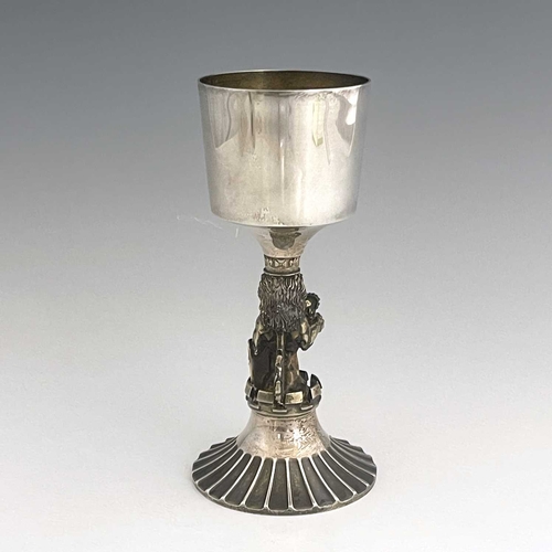 133 - Aurum Design, a Modernist silver and parcel gilt commemorative chalice, London 1977, commissioned by... 