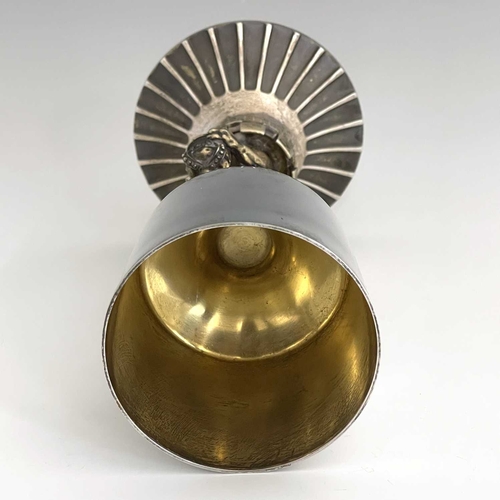 133 - Aurum Design, a Modernist silver and parcel gilt commemorative chalice, London 1977, commissioned by... 