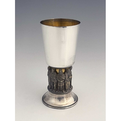 134 - Hector Miller for Aurum, a Modernist commemorative silver and parcel gilt goblet, London 1979, for t... 