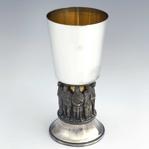 134 - Hector Miller for Aurum, a Modernist commemorative silver and parcel gilt goblet, London 1979, for t... 