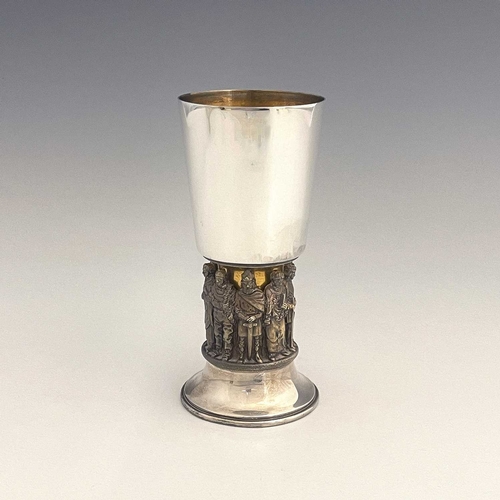 134 - Hector Miller for Aurum, a Modernist commemorative silver and parcel gilt goblet, London 1979, for t... 