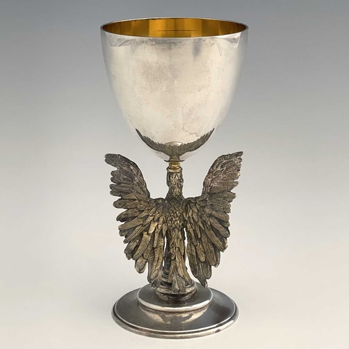 135 - Jocelyn Burton for Aurum, a Modernist commemorative silver and parcel gilt goblet, London 1975, for ... 