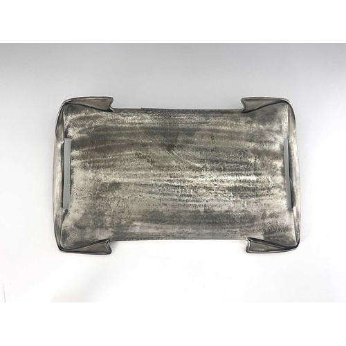 150 - Archibald Knox for Liberty and Co., a Tudric Arts and Crafts pewter tray, model 0376, planished rect... 