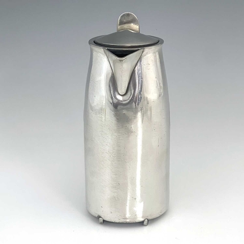 153 - Archibald Knox for Liberty and Co., a Tudric Arts and Crafts pewter hot water jug, model 0231, taper... 