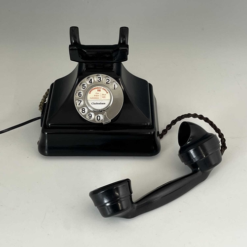 174 - A Bakelite 200 series GPO black pyramid telephone, model 232, dated 1938