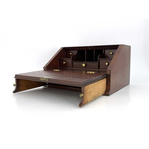 197 - A 19th Century flame mahogany stationery compendium, in the form of a Georgian bureau, fall-front wi... 