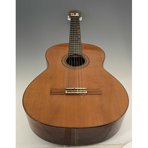 209 - A Jose Ramirez 1A classical guitar, 1984, No.18324, of traditional form, rosewood back, sides and fi... 