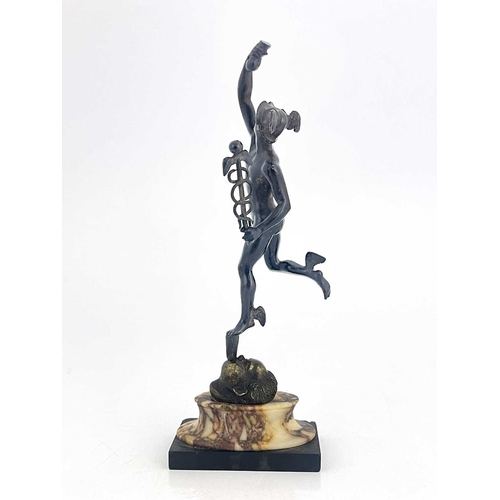 218 - French School, 19th Century, a miniature classical bronze of Hermes (Mercury), God of Travel, Profit... 