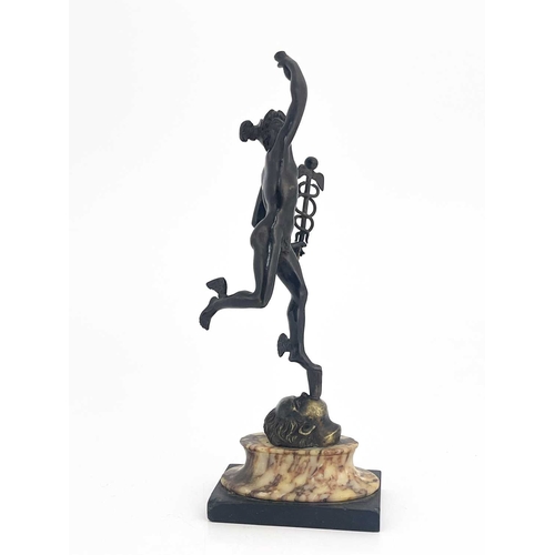 218 - French School, 19th Century, a miniature classical bronze of Hermes (Mercury), God of Travel, Profit... 