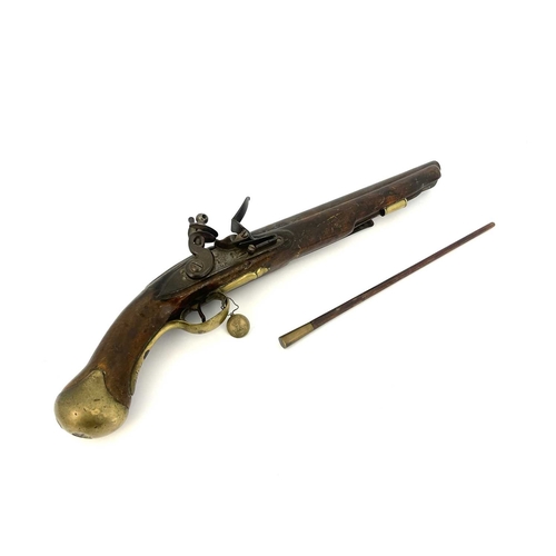 246 - A 25-Bore Flintlock 1801 Pattern Long Sea Service pistol, 12 inch barrel with small King's proof mar... 