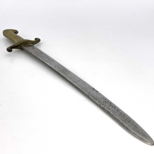 252 - A First World War German M1871 sword bayonet, brass grip