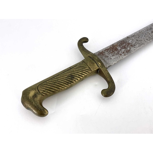 252 - A First World War German M1871 sword bayonet, brass grip