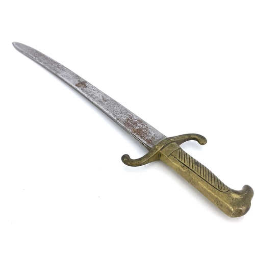 252 - A First World War German M1871 sword bayonet, brass grip