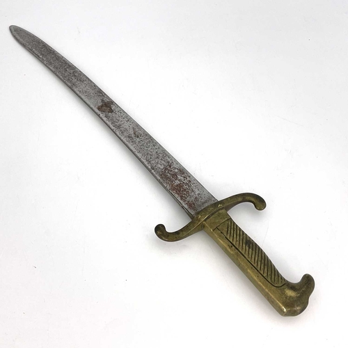 252 - A First World War German M1871 sword bayonet, brass grip