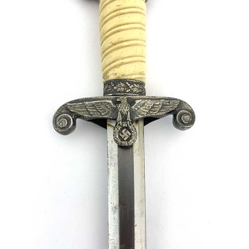 280 - Third Reich German Army (Heer) Officer's dress dagger, housed in hammered scabbard and portepee knot... 