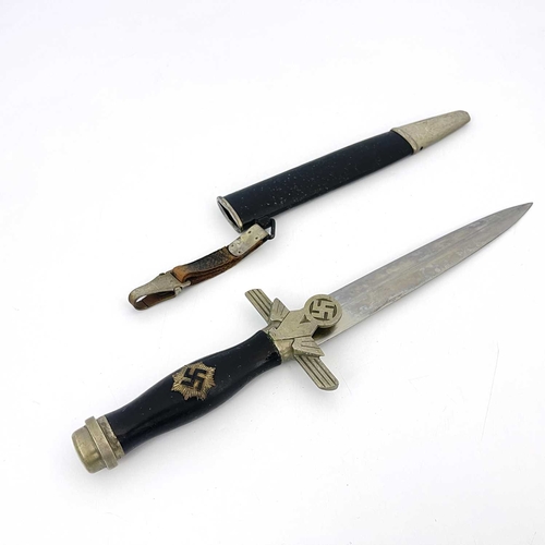 283 - Third Reich German RLB second pattern Enlisted Rank's dagger, housed in black metal scabbard with ha... 