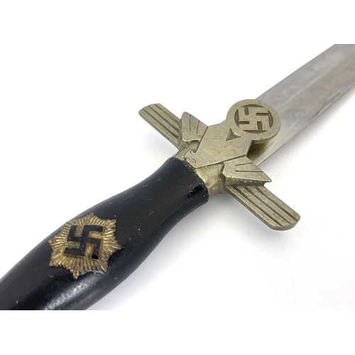 283 - Third Reich German RLB second pattern Enlisted Rank's dagger, housed in black metal scabbard with ha... 