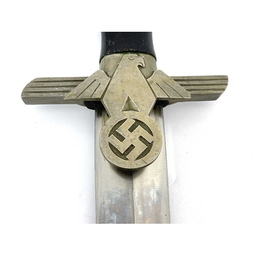 283 - Third Reich German RLB second pattern Enlisted Rank's dagger, housed in black metal scabbard with ha... 