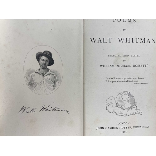 284 - Whitman, Walt and Rossetti, W M (ed), 1868, Poems, London: John Camden Hotten, first edition, 403pp.... 