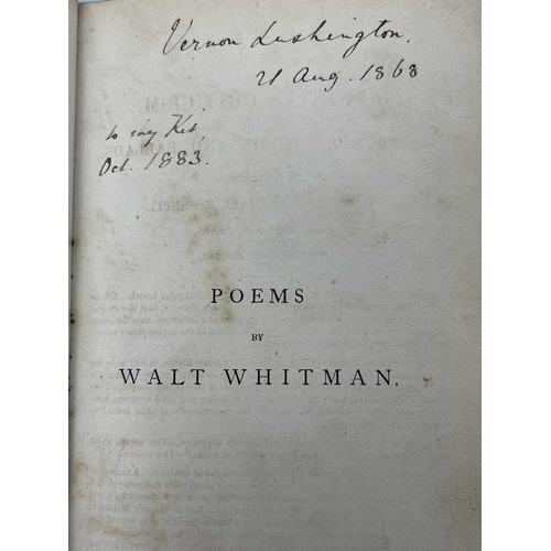 284 - Whitman, Walt and Rossetti, W M (ed), 1868, Poems, London: John Camden Hotten, first edition, 403pp.... 