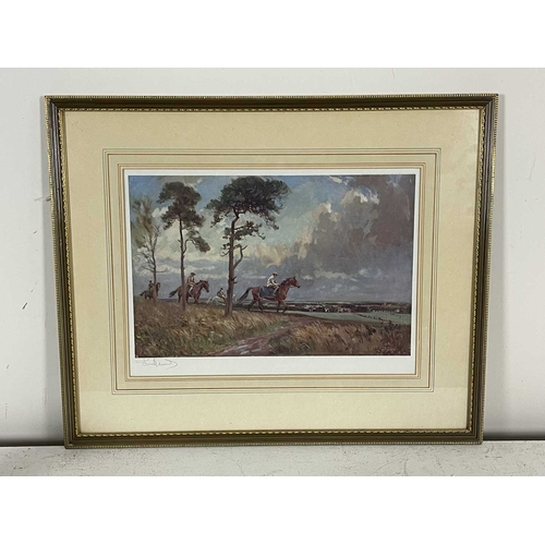 311 - Lionel Louis Edwards (British, 1874-1954), 'Epsom Races', signed and blind stamp l.l., colour print ... 