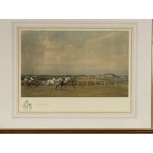 311 - Lionel Louis Edwards (British, 1874-1954), 'Epsom Races', signed and blind stamp l.l., colour print ... 