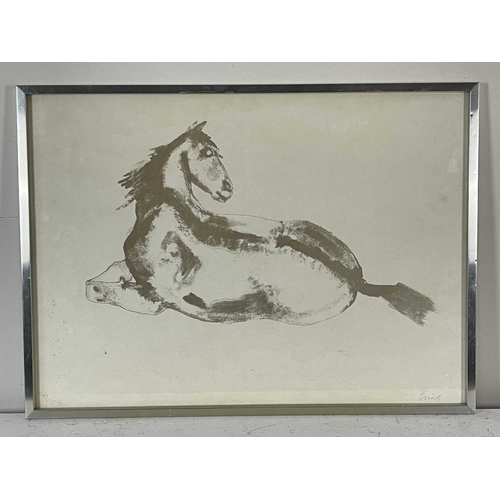 320 - Elisabeth Frink R.A. (British, 1930-1993), Lying Down Horse (1972), signed with Christie's blind sta... 