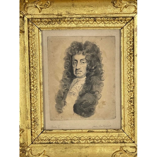 324 - Attributed to John Bulfinch (British, 1680-1720), portrait miniature of King Charles II after Ryley,... 