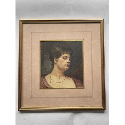 337 - T.H. (British, late 19th Century), portraits of young ladies, bust-length, two, signed with monogram... 