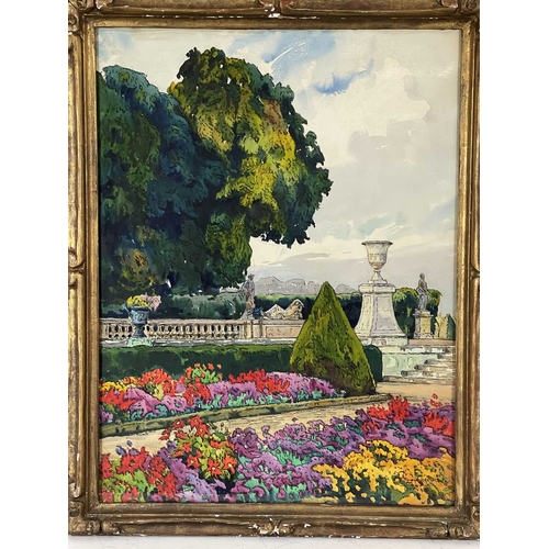 350 - Tony Georges Roux (French, 1894-1928), Country Garden Vista, signed and dated 1913 l.r., watercolour... 