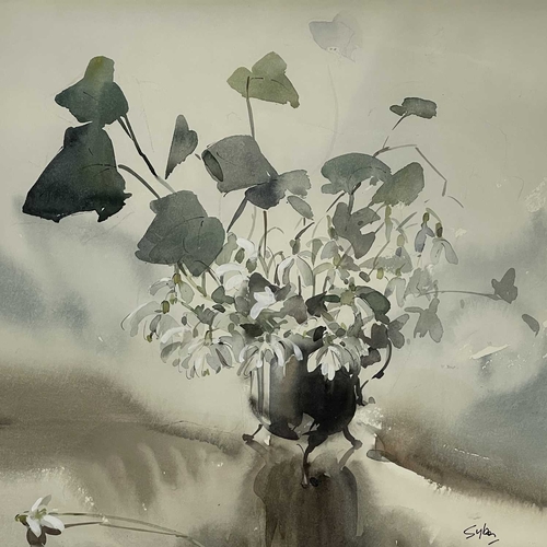 357 - Aubrey F. Sykes (British, 1910-1995), 'Snowdrops and Ivy', signed l.r., titled verso, watercolour, 3... 