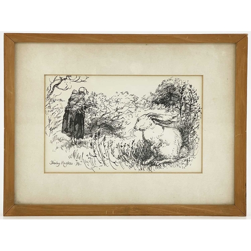 359 - Shirley Hughes (British, 1927), Hare and Woman with Child, illustration, signed and dated 1976 l.l.,... 