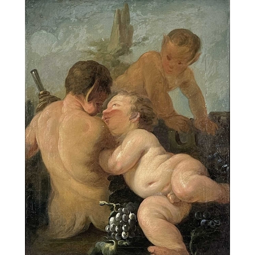 362 - Manner of Antonio Bellucci, a group of putti, oil on canvas, 45 by 37cm, framed